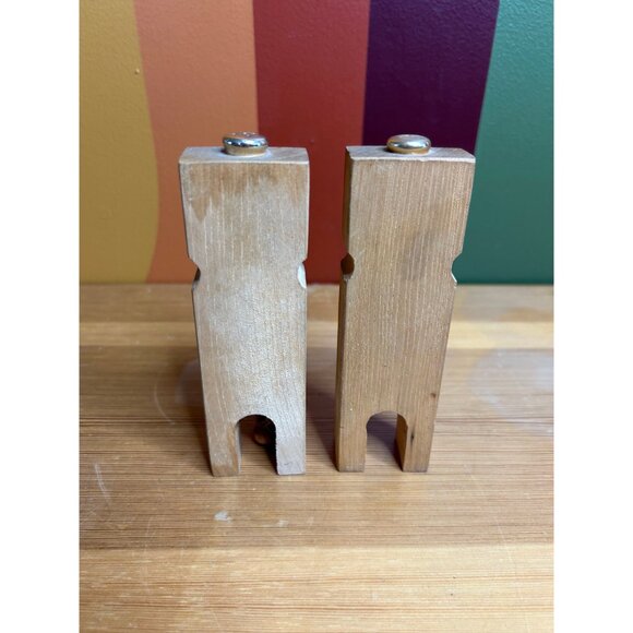 Vintage wooden salt and pepper shakers Adam and Eve funny novelty gift - Picture 4 of 5